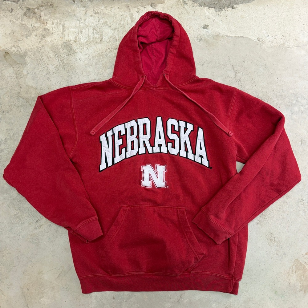 Nebraska Huskers Red Hoodie Sweatshirt NCAA College Football Fan Gear Size Large